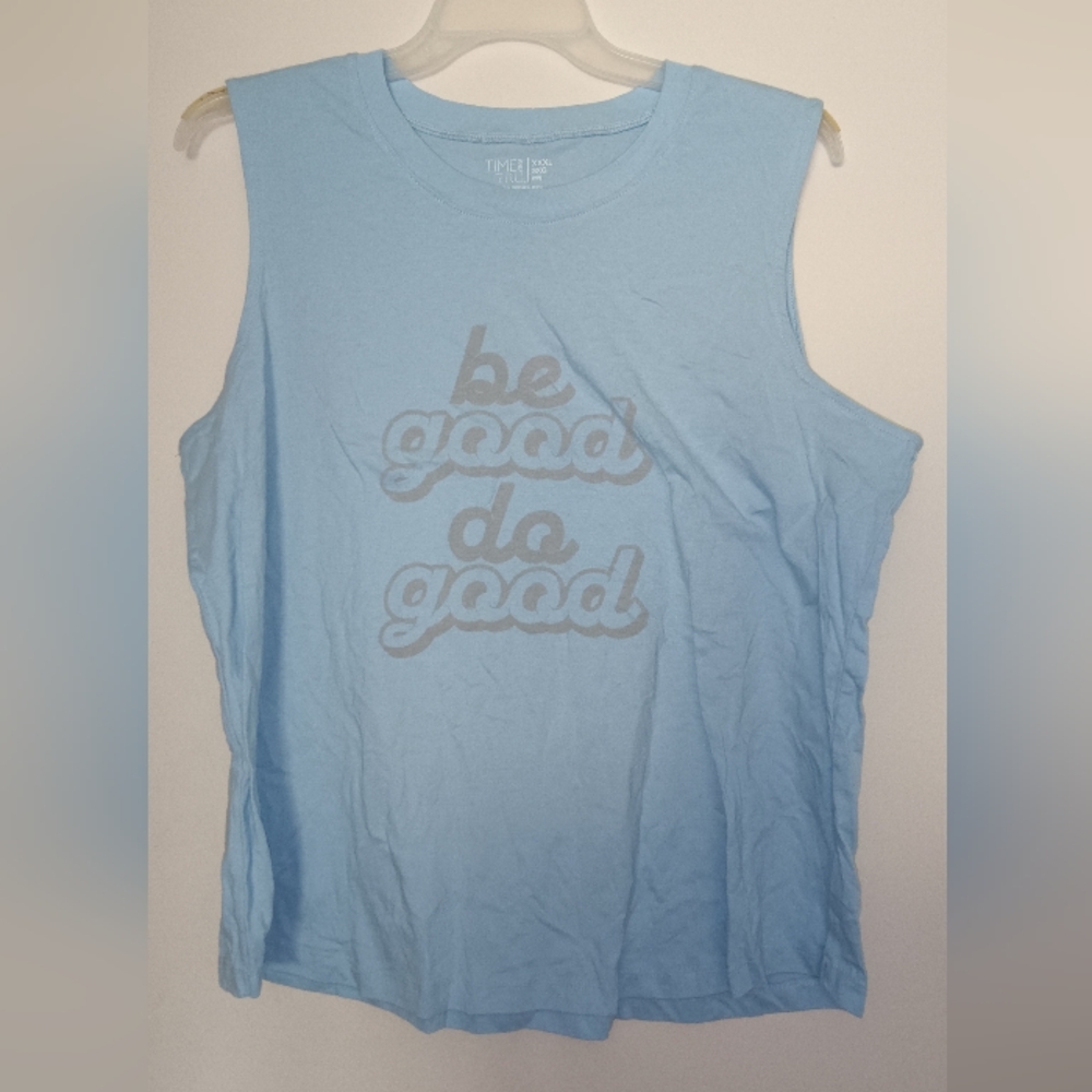 Time and Tru Light Blue Muscle Tee